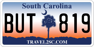 SC license plate BUT819