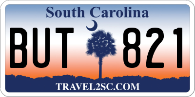 SC license plate BUT821