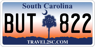 SC license plate BUT822