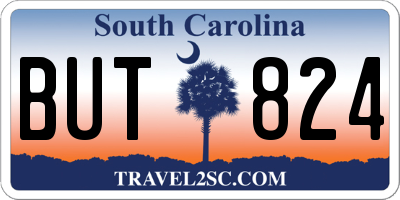 SC license plate BUT824