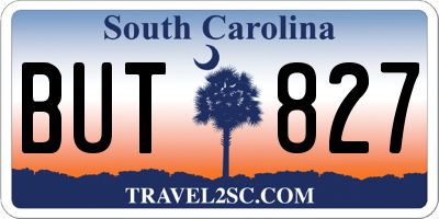 SC license plate BUT827
