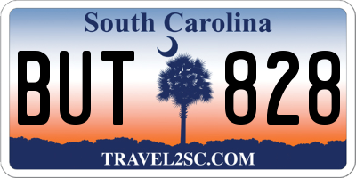 SC license plate BUT828