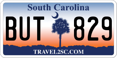 SC license plate BUT829