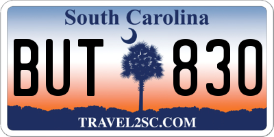 SC license plate BUT830