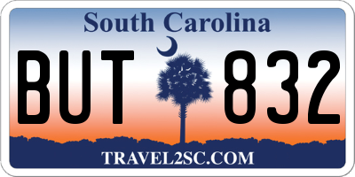 SC license plate BUT832