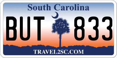 SC license plate BUT833
