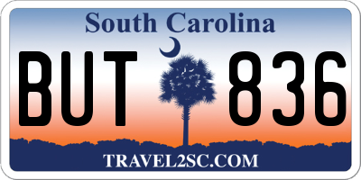 SC license plate BUT836