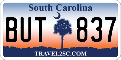SC license plate BUT837