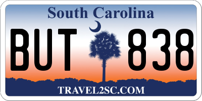 SC license plate BUT838