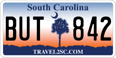 SC license plate BUT842
