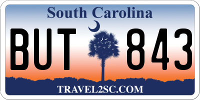 SC license plate BUT843