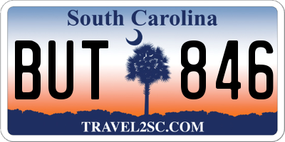SC license plate BUT846