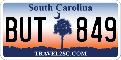 SC license plate BUT849