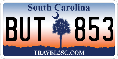 SC license plate BUT853