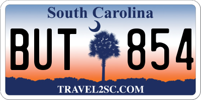 SC license plate BUT854
