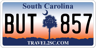 SC license plate BUT857