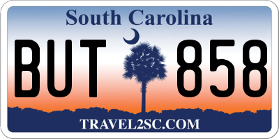 SC license plate BUT858