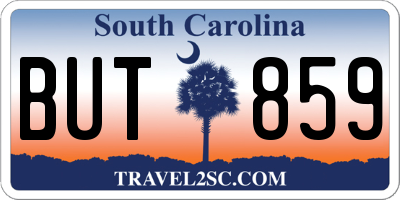 SC license plate BUT859