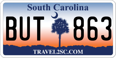 SC license plate BUT863