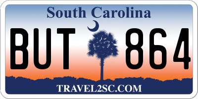 SC license plate BUT864