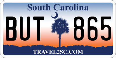SC license plate BUT865