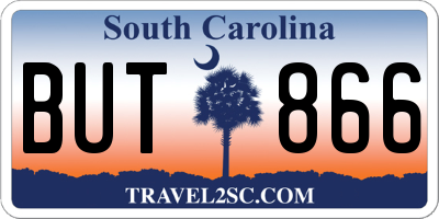 SC license plate BUT866