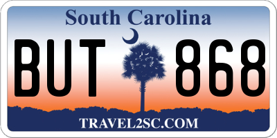 SC license plate BUT868