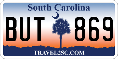SC license plate BUT869