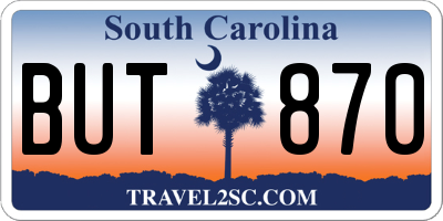 SC license plate BUT870