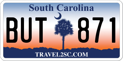 SC license plate BUT871