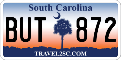 SC license plate BUT872