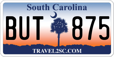 SC license plate BUT875