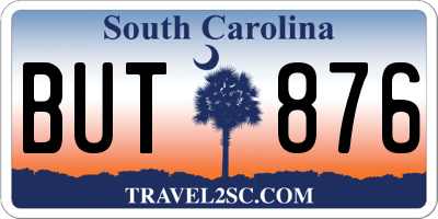 SC license plate BUT876