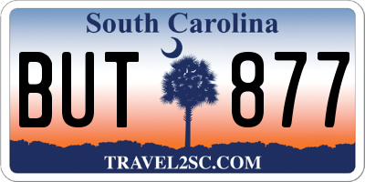 SC license plate BUT877