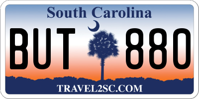 SC license plate BUT880