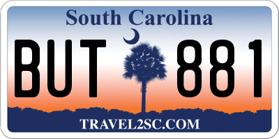 SC license plate BUT881