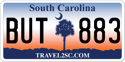SC license plate BUT883