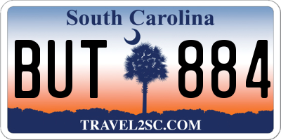 SC license plate BUT884