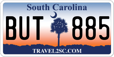 SC license plate BUT885