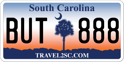 SC license plate BUT888