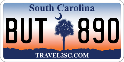 SC license plate BUT890