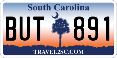 SC license plate BUT891
