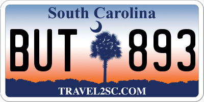 SC license plate BUT893