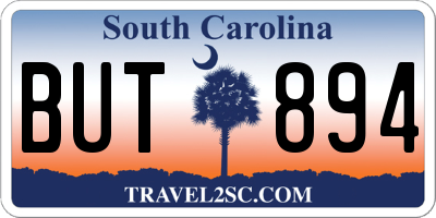 SC license plate BUT894