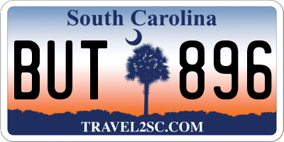 SC license plate BUT896