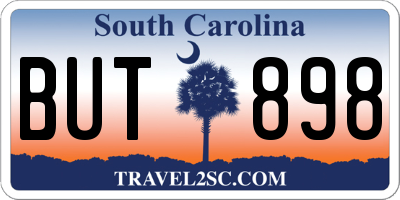 SC license plate BUT898