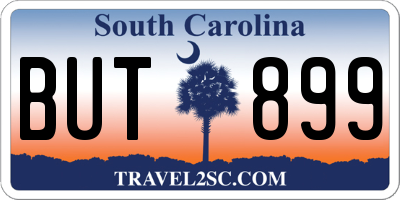 SC license plate BUT899