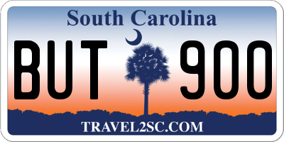 SC license plate BUT900