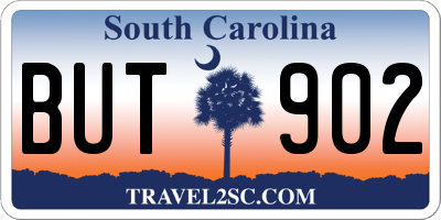 SC license plate BUT902