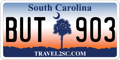 SC license plate BUT903